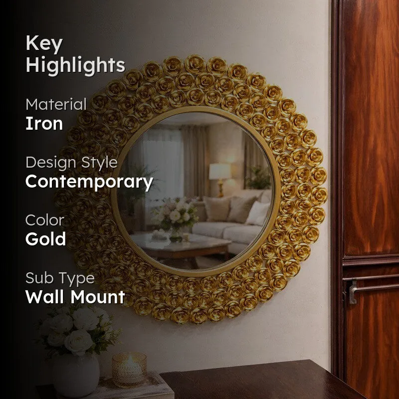 Roselle Round Halo Wall Mirror media 2