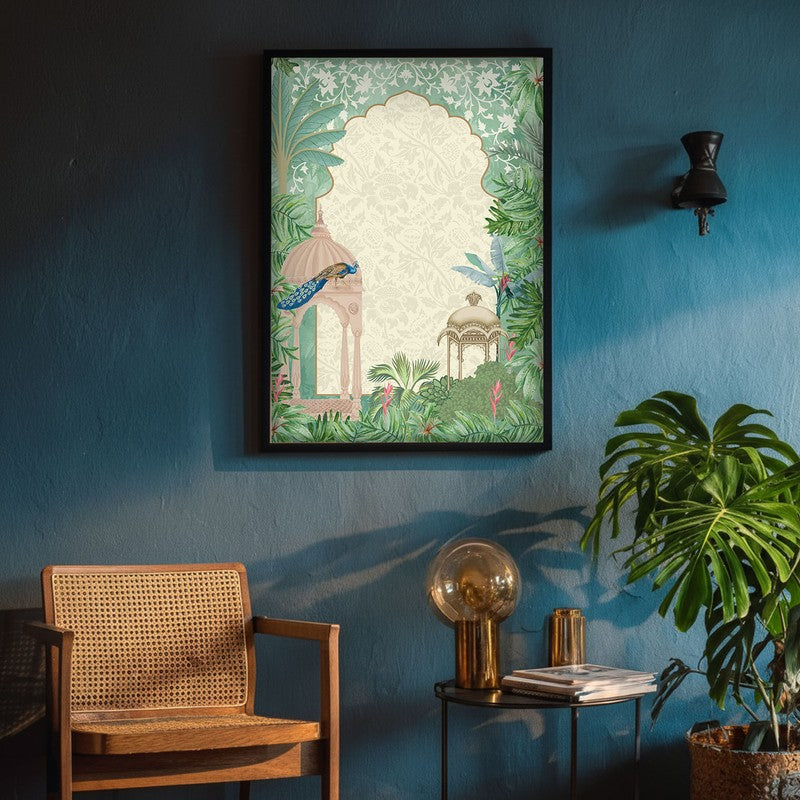 Mehfil- e - Gul Framed Mughal Canvas Wall Painting media 4