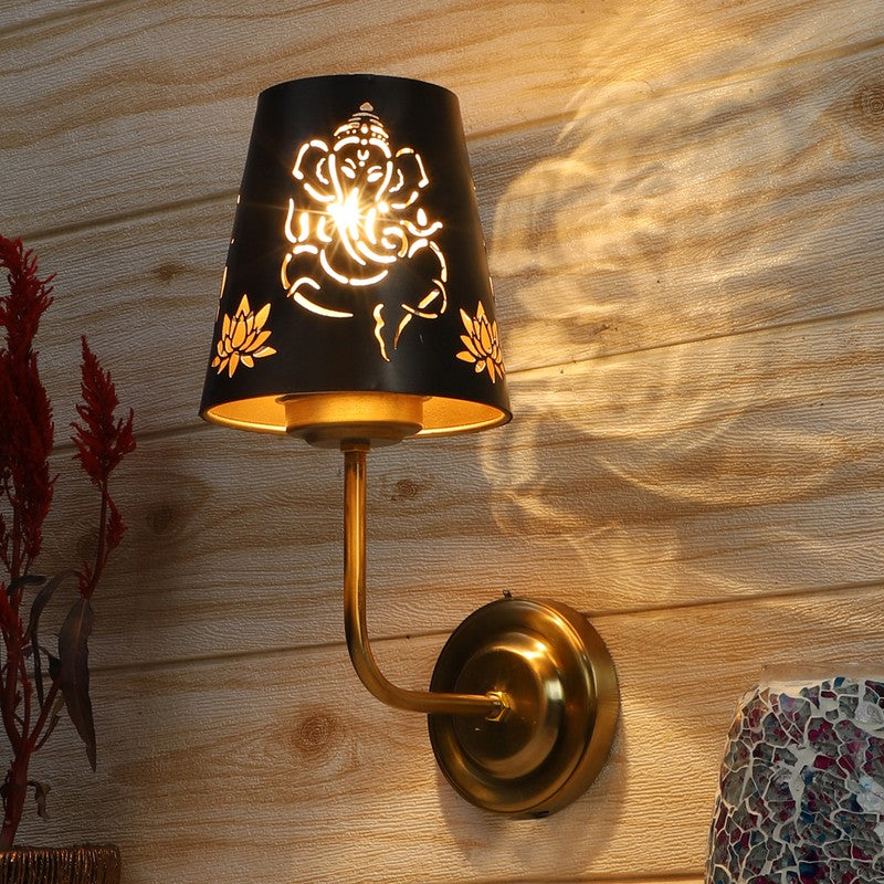 AuraCut Ganesha Metal Wall Lamp