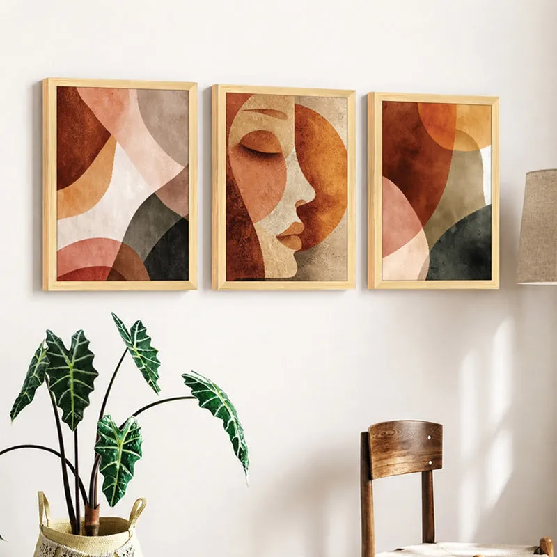 Noctra Abstract Face Wall Art With Frame - Set Of Three media 3