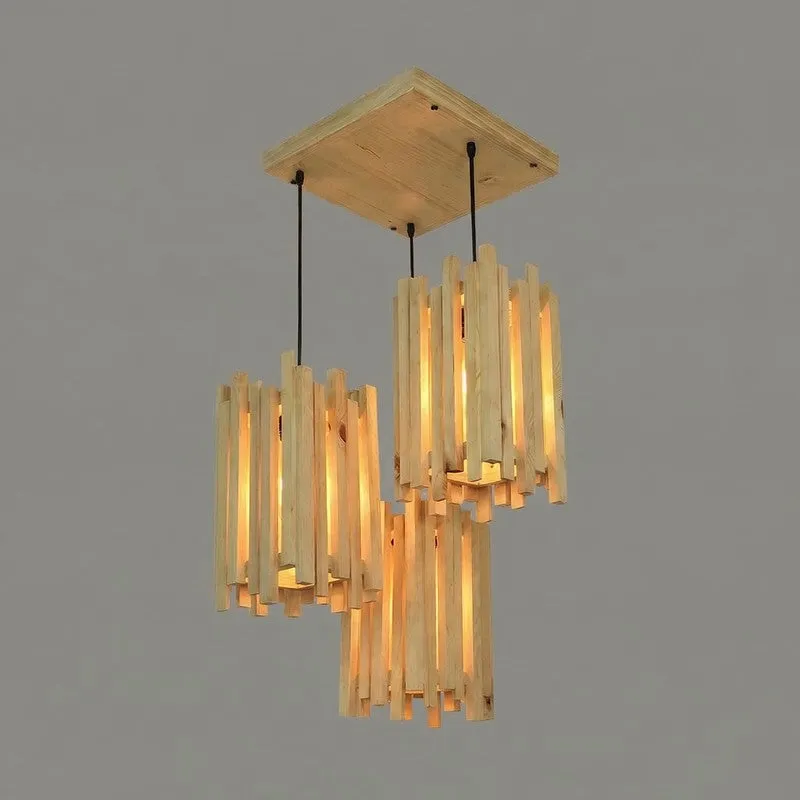 CageLine Wooden Ceiling Lamp - Beige media 5