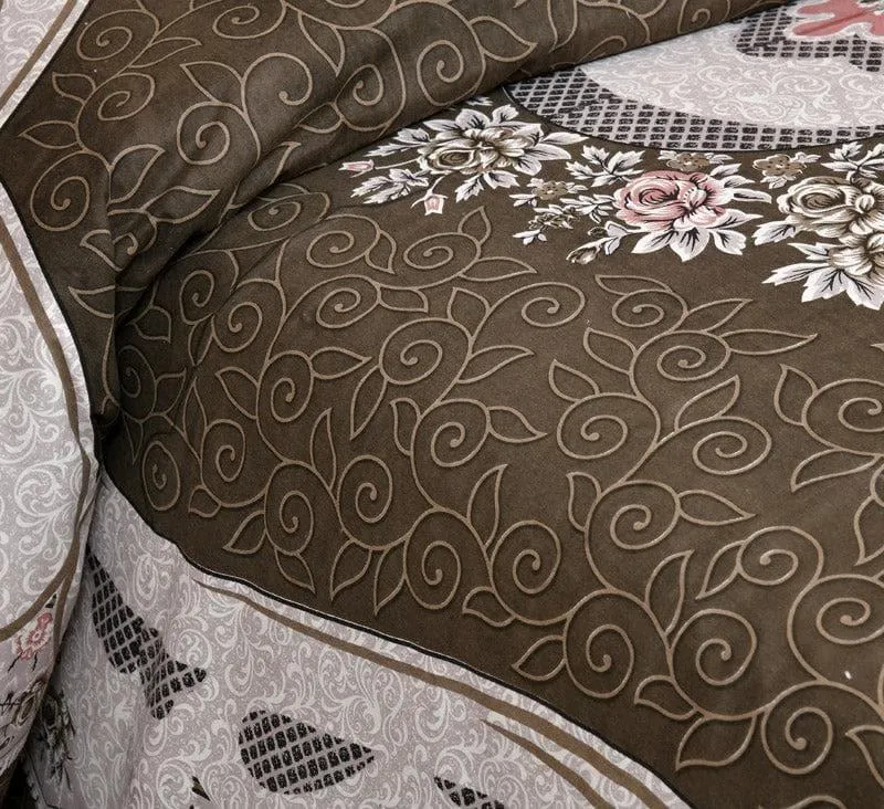 Yashita Printed Cotton Bedsheet (Dark Brown) - 160 TC media 4