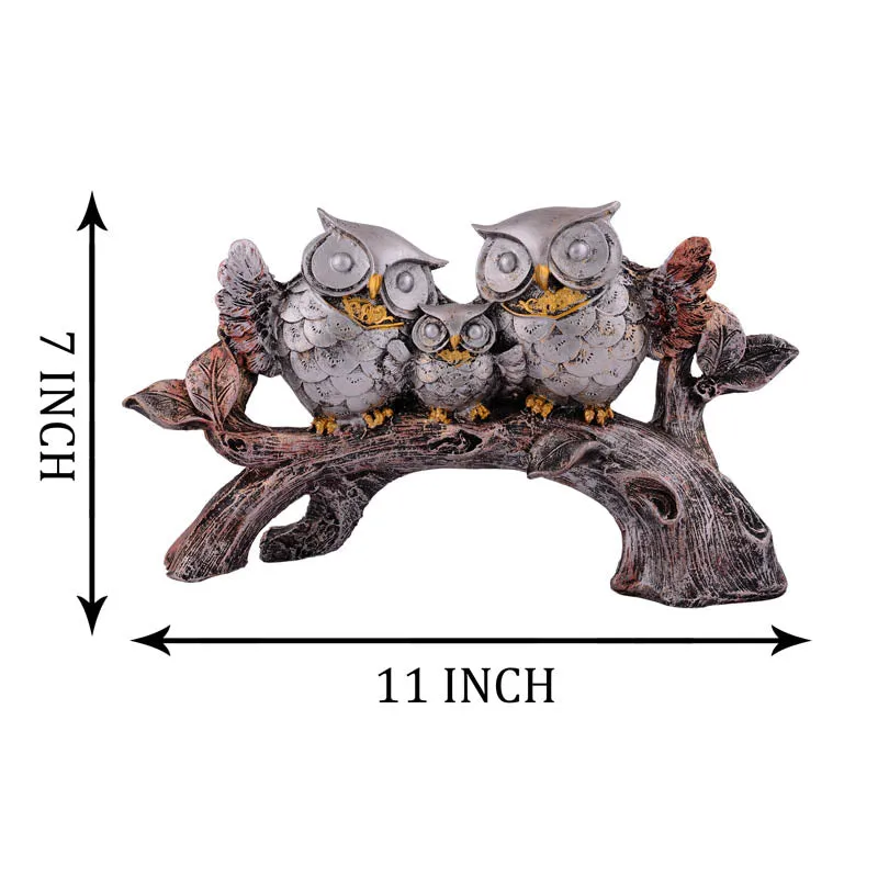 Hoot & Co. Painted Polyresin Show Piece - Silver media 6