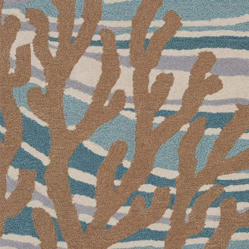 Coral Hand Tufted Dream Abstract Wool & Nylon Carpet - Turquoise media 4
