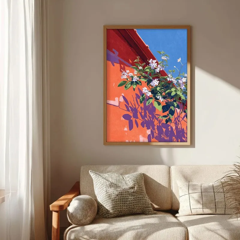 Azure Blush Canvas Wall Painting - Brown Frame media 6