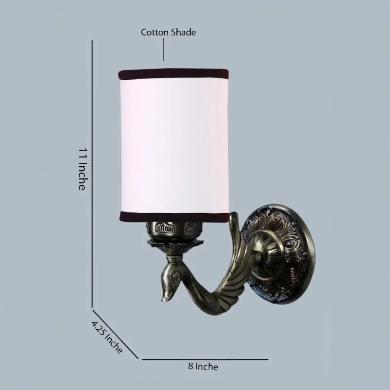Amro Retro Cylindrical Metal Wall Lamp - White & Black media 5