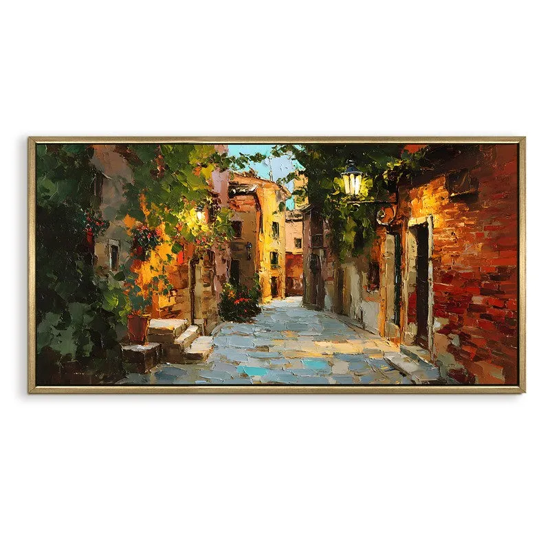Alleyway Canvas Wall Painting With Frame media 3