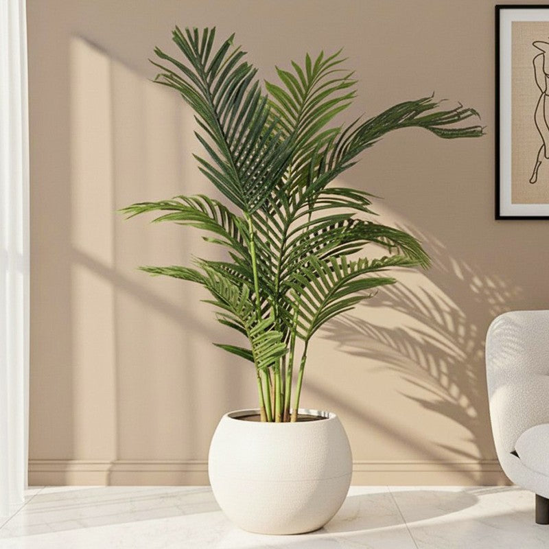 ArtiGreen Artificial Areca Plant With Black Plastic Pot - 4.1 Feet