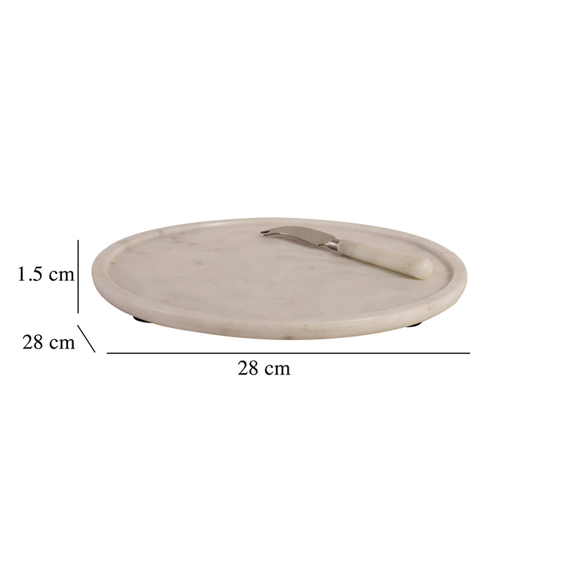 Argent Marble Platter With Knife - Two Piece Set media 8