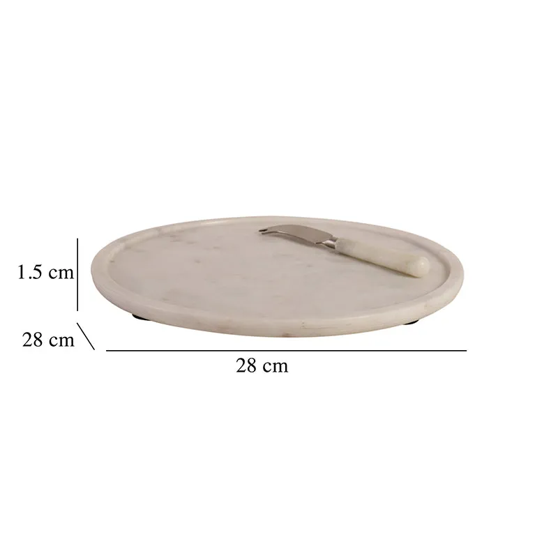 Argent Marble Platter With Knife - Two Piece Set media 8