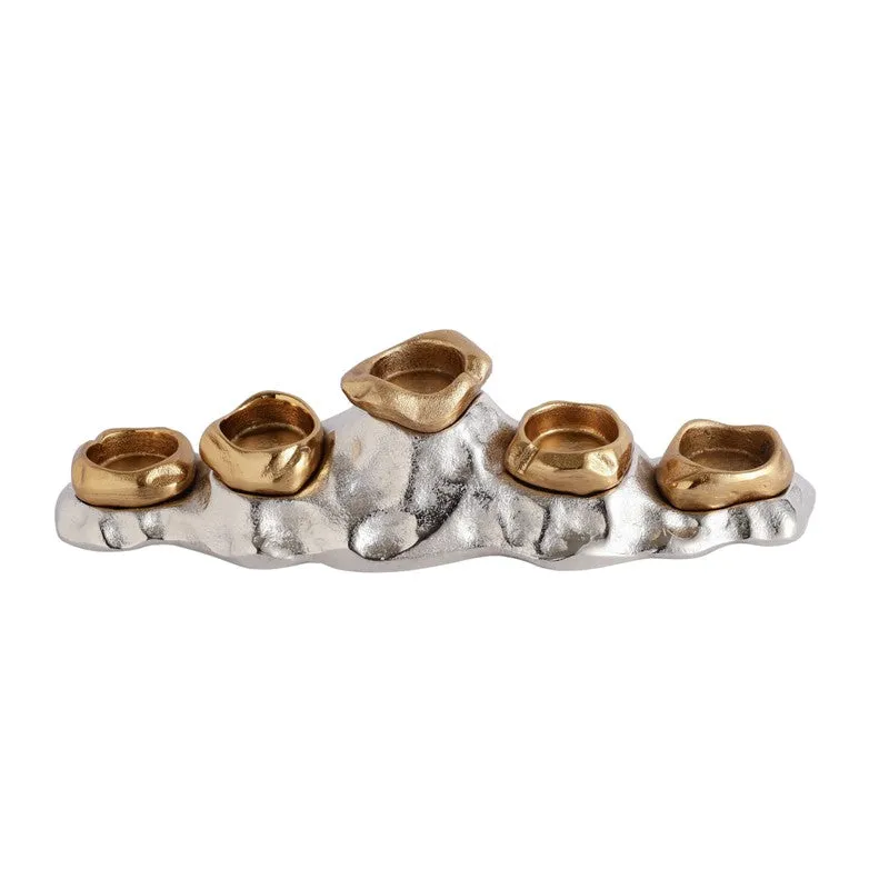 Modern Floral Candle Holder - Gold media 4