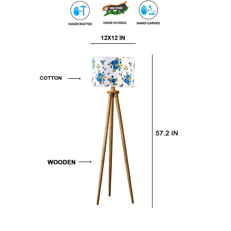 Fleur Tripod Wooden Floor Lamp - White media 7