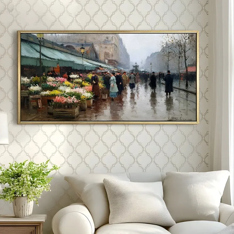 Old-Europe Bloom Market Scene Wall Art media 3
