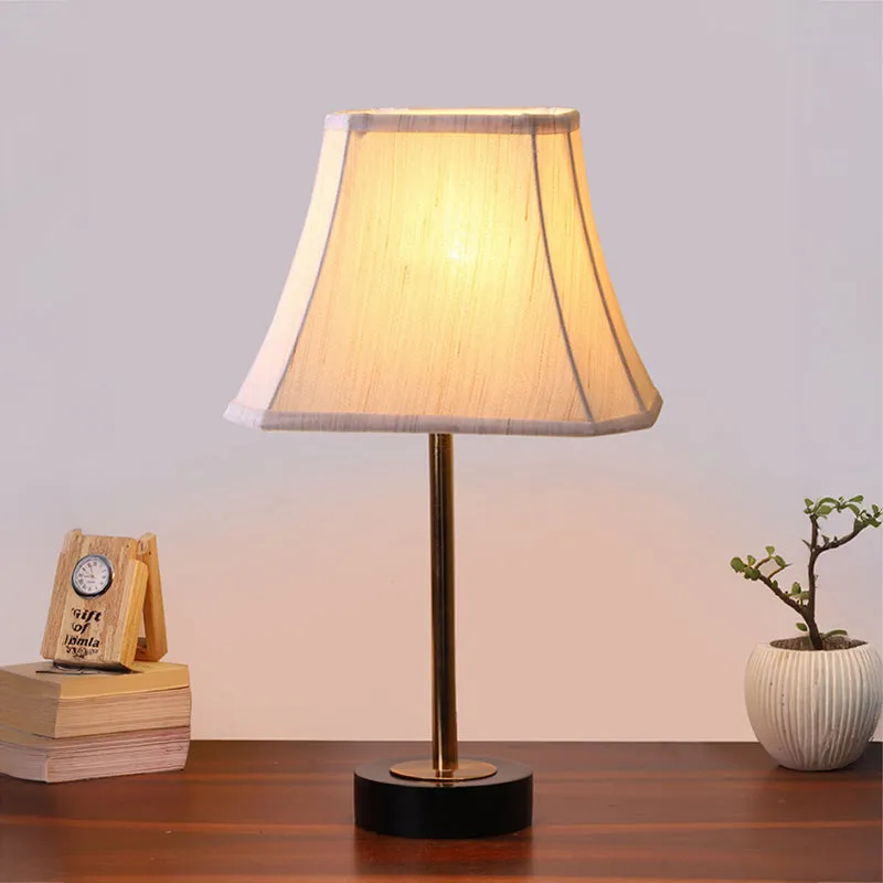 Ceylon Rodin Wooden Table Lamp - OffWhite,Gold,Black media 2