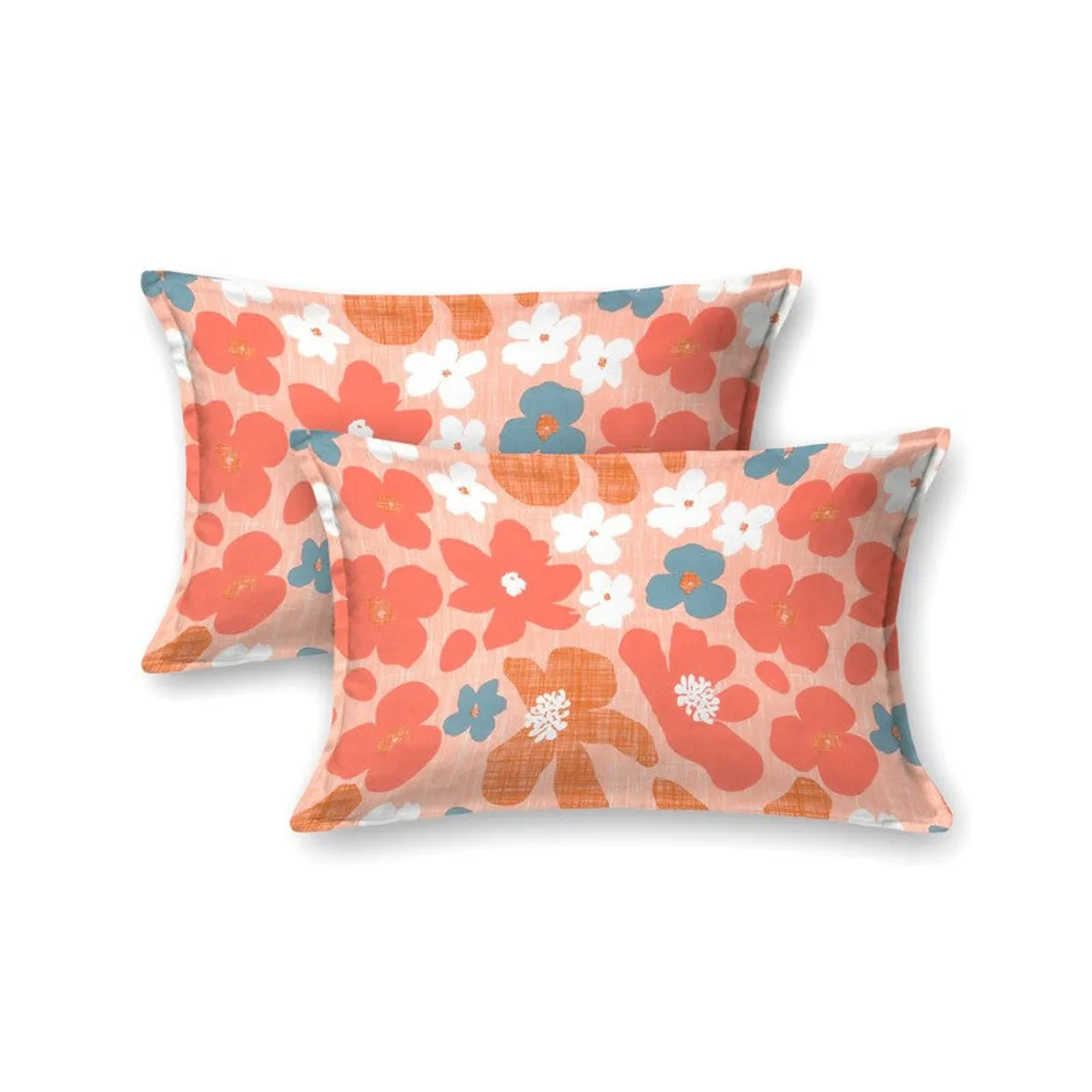 Two matching floral pillow covers displayed against a white background.