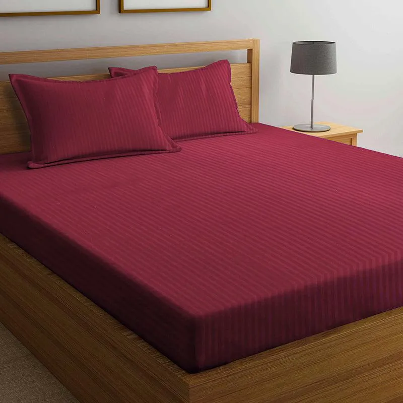 Onyx Stripes Bedsheet (Red) - 150 GSM media 4