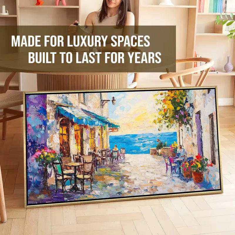 Coastline Cafe Canvas Wall Painting With Frame media 7