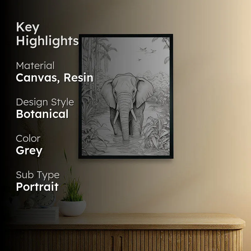 Elephant Sketch Canvas Wall Art media 2