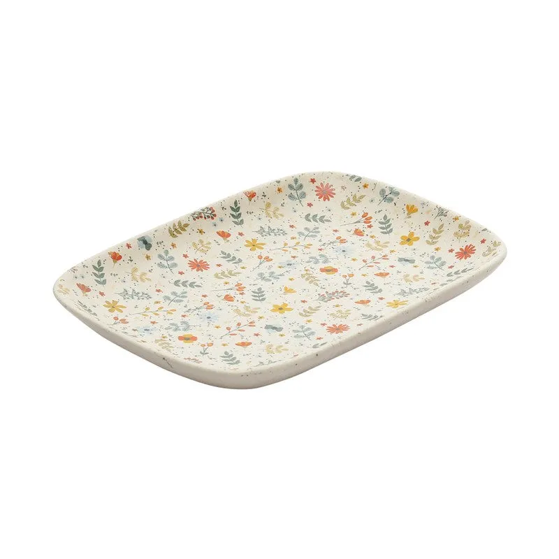 Bloomstone Multicolor Rectangular Stoneware Platter - Set of Two media 5