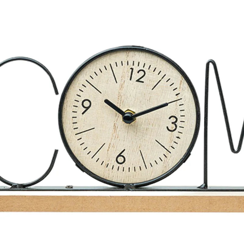 Typo Welcome Table Clock - Black media 3