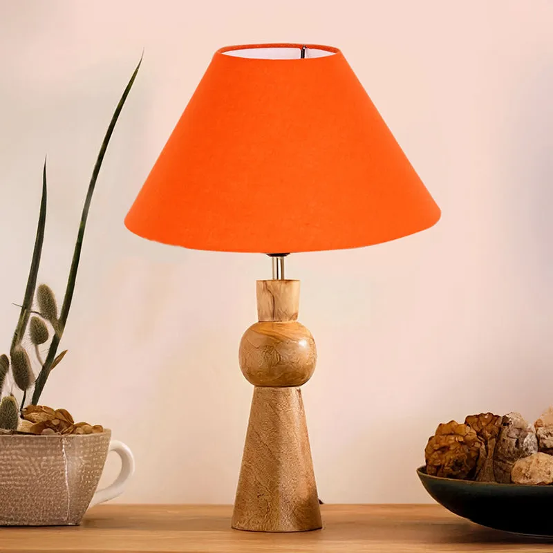 Angler Neo Wooden Table Lamp - Orange,Brown media 2