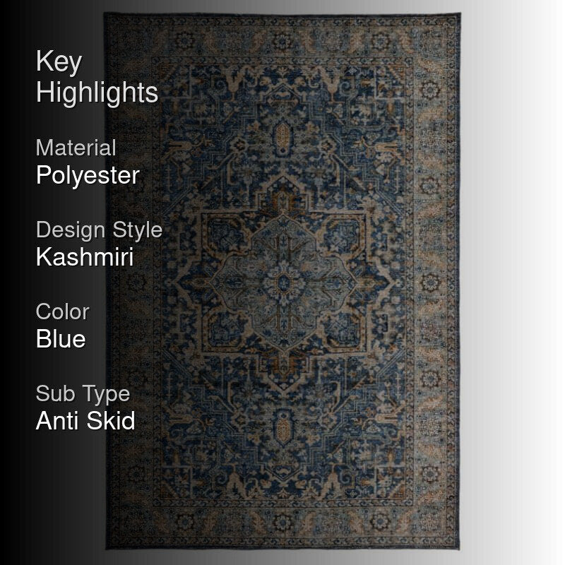 Hiraya Ethnic Anti Slip Polyester Carpet media 2
