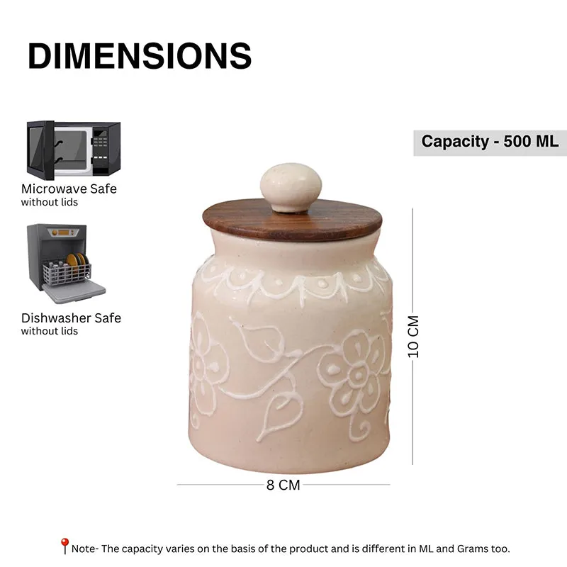 Nisarga Ceramic Jar (500 mL Each) - Set Of Two media 8