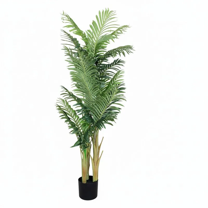 Artificial Arica Palm Plant With Black Fiber Pot - 5.2 Feet media 6