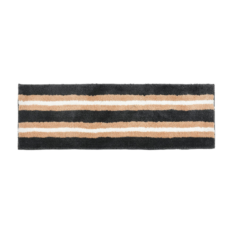 Striata Micro Fiber Runner Rug - Black & White