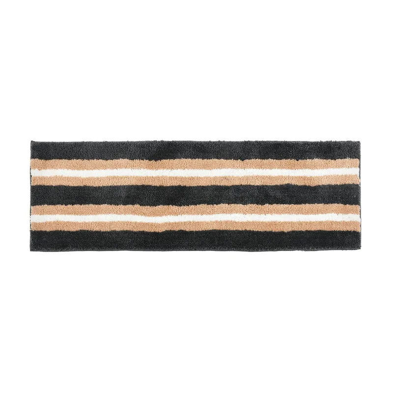 Striata Micro Fiber Runner Rug - Black & White media 1