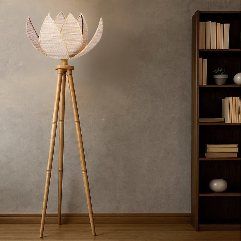 Padme Tripod Wooden Floor Lamp media 3