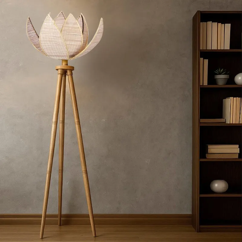 Padme Tripod Wooden Floor Lamp media 3