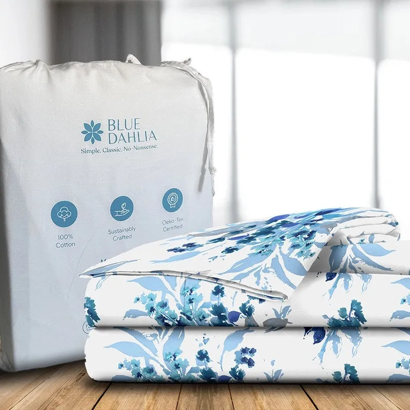 Agala Snapdragon Cotton Bedsheet (Blue)-254 TC media 7