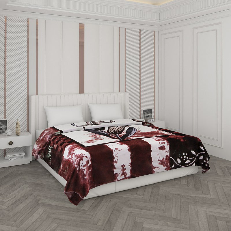 Monte Carlo Crimson Dreamscape Blanket - 1000 GSM - Queen/Double