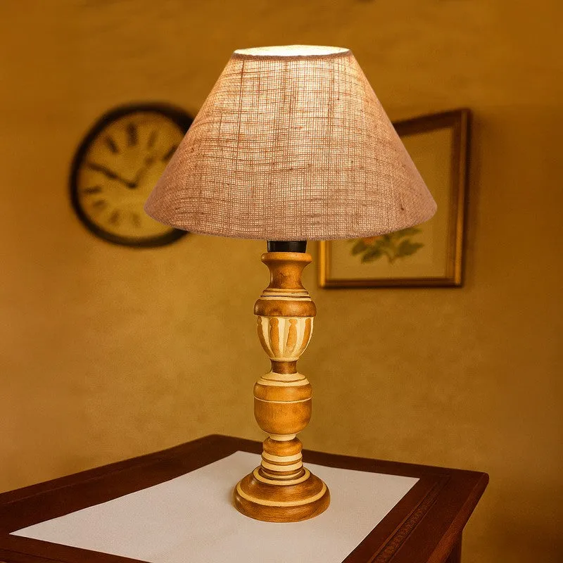Zenrae Calm Wooden Table Lamp - Brown media 3