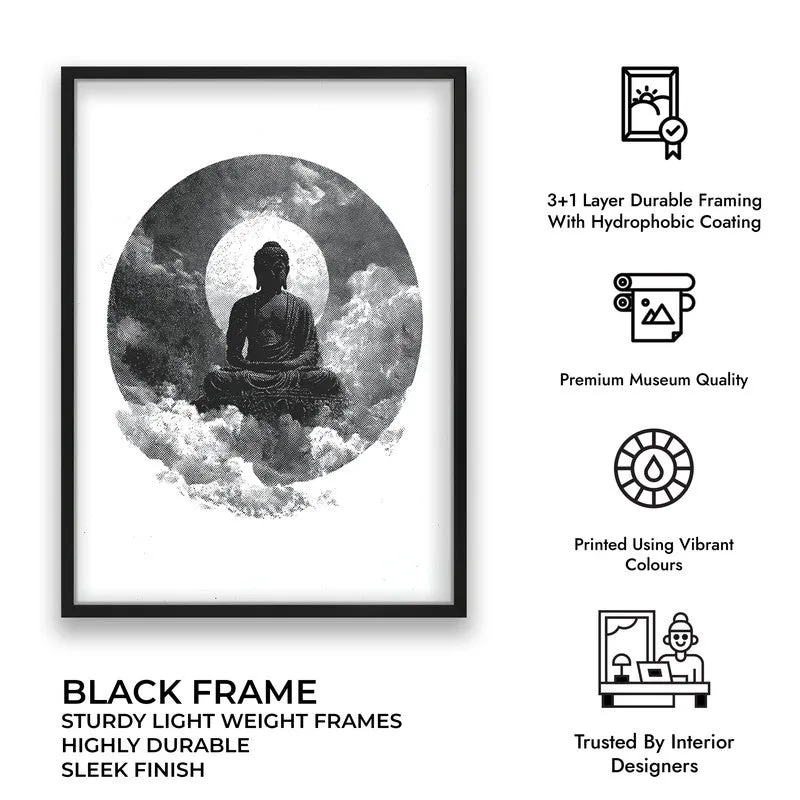 Buddha Zen Art Wall Painting With Black Frame media 9