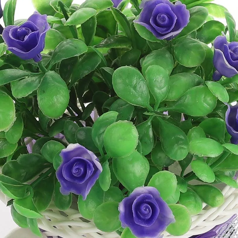 Faux Violet Flower Plant On Mini Cycle Rikshaw media 4