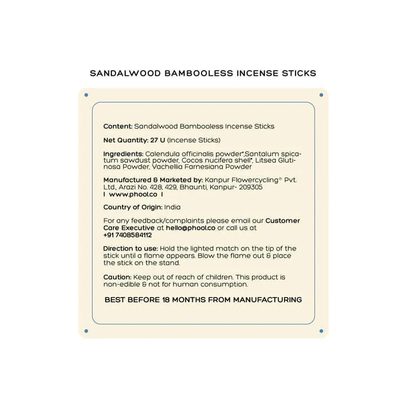 Phool Bambooless Incense Sticks (Sandalwood) - Set Of Forty media 3