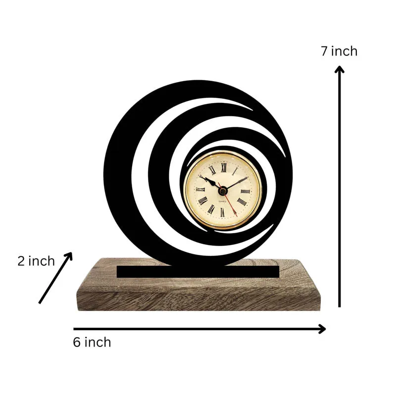 Momentis Iron & Mango Wood Table Clock media 5