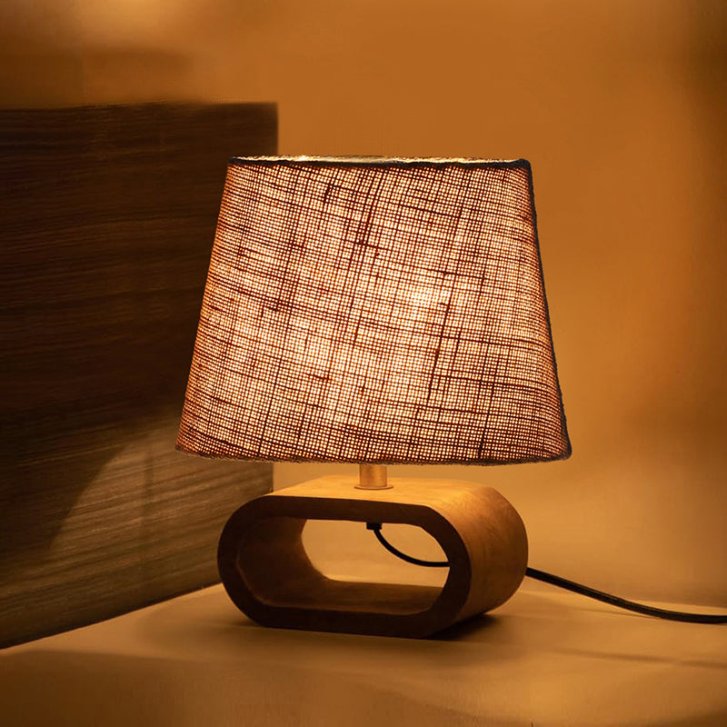 Ajna Wooden Table Lamp - Beige,Brown
