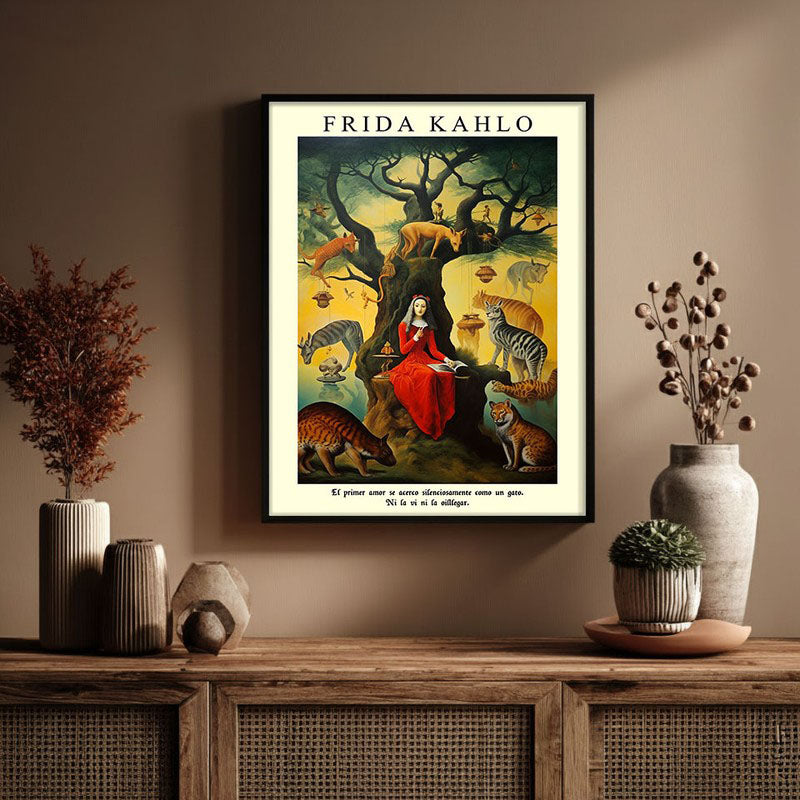 Women in Woods Archival Canvas Wall Art - Black Frame media 3