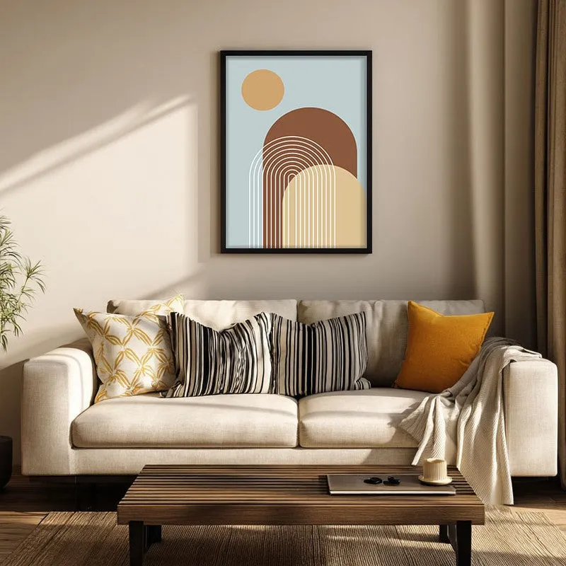 Rhythm Lines Canvas Wall Painting With Black Frame media 1