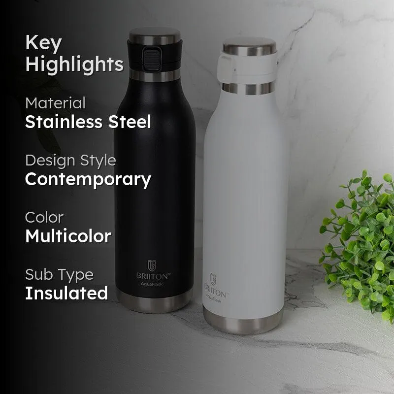 Pristine Sip Hot & Cold Thermos Water Bottle (Black & White, 750 mL Each) - Set Of Two media 2