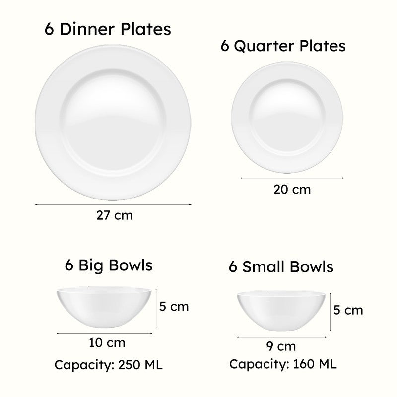Crackle Chrome Melamine Dinner Set (Grey) - 24 Piece Set media 9