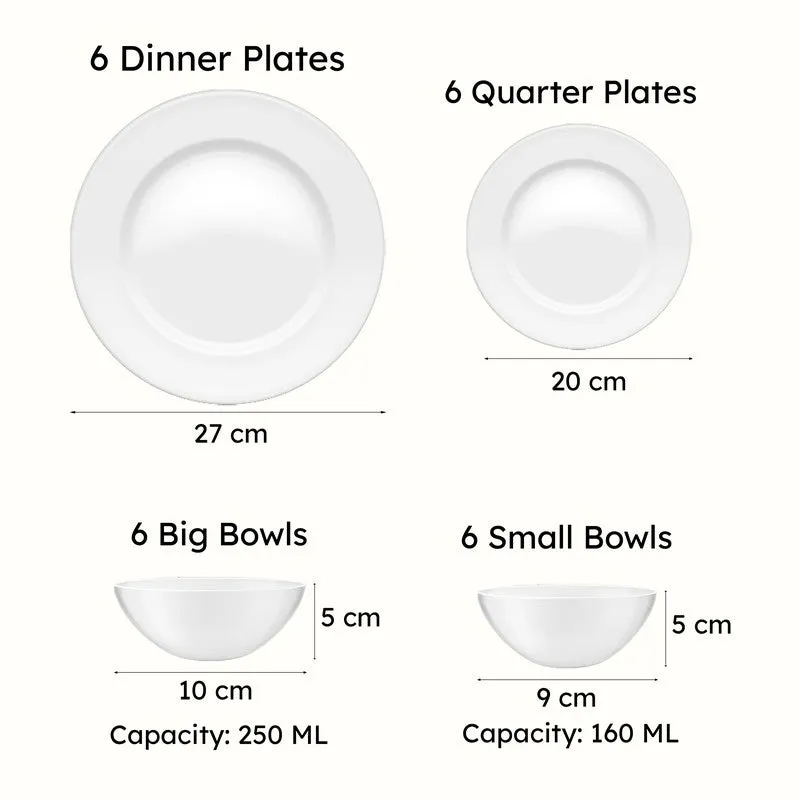 Crackle Chrome Melamine Dinner Set (Grey) - 24 Piece Set media 9