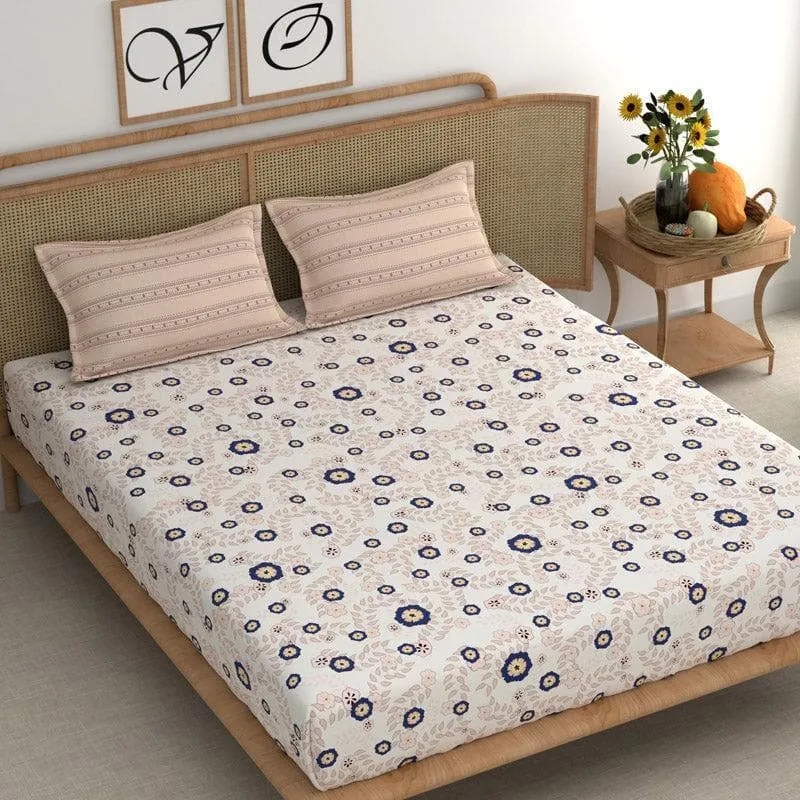 Cornea Floral Microfiber Bedsheet - 180 GSM media 1