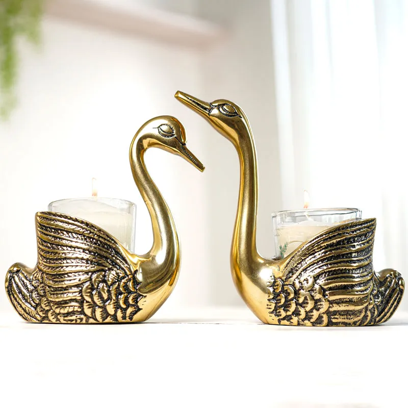 Swan Amour Candle Holder - Set Of Two media 3