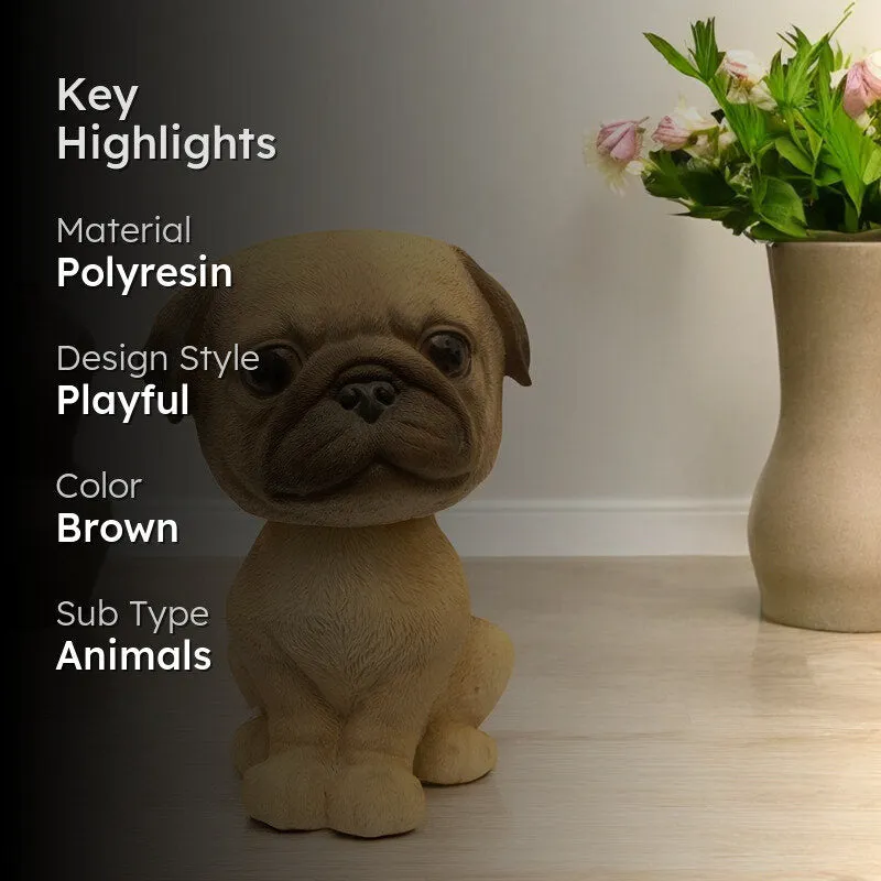 Bobble Head Pug Showpiece media 2