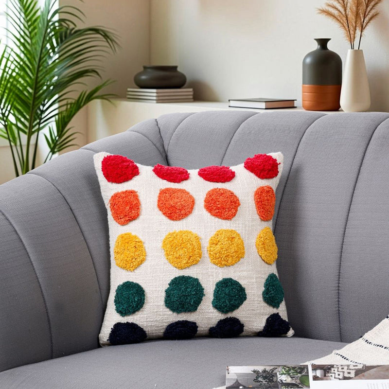 Polka Pop Tufted Cushion Cover