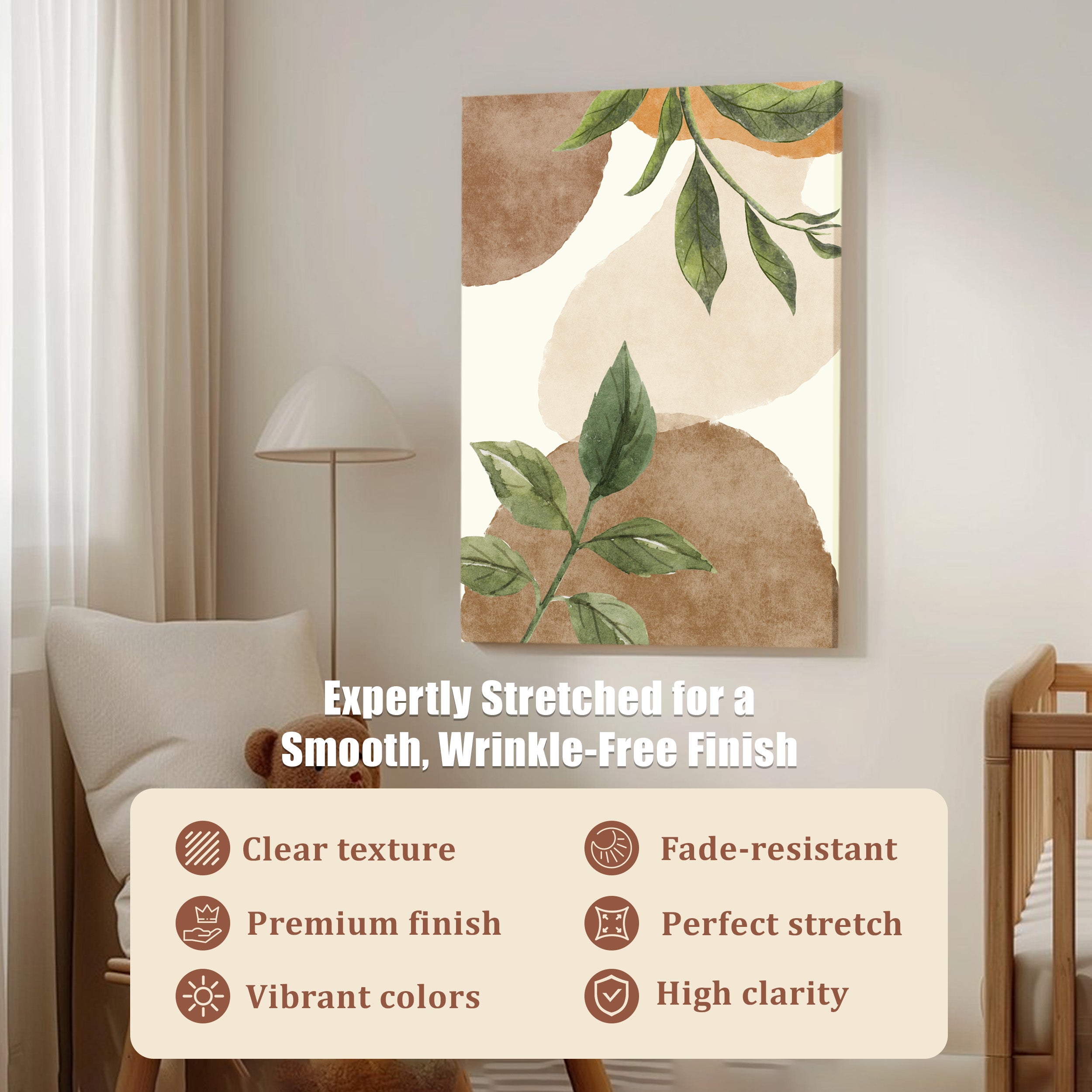 Natural Balance Leaf Cotton Canvas Wall Art media 5